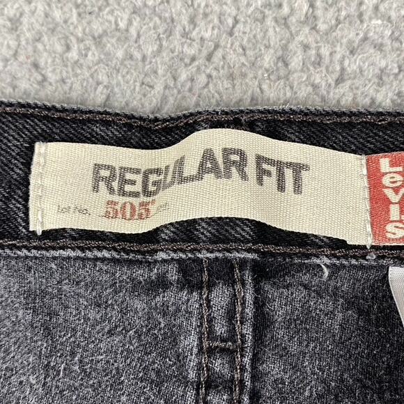 VTG Levi's 505 Regular Straight Fit Jeans Men's 40x30 Black Denim - Picture 5 of 14